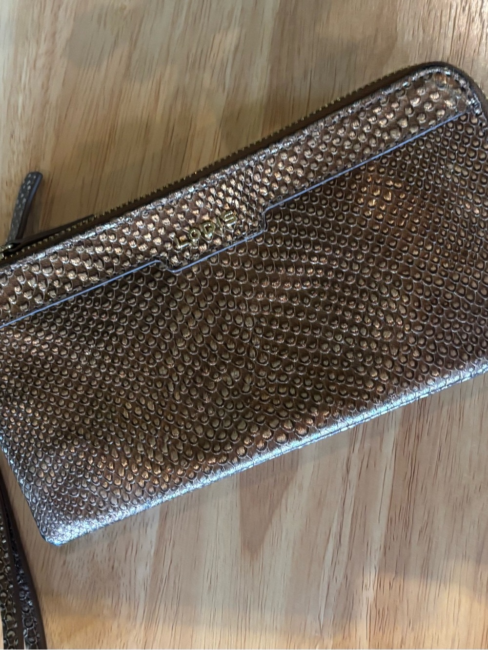 Lodis snakeskin embossed wristlet wallet bag - Picture 4 of 11